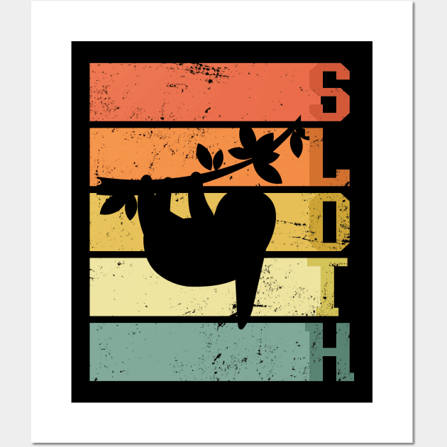 Retro Sloth Wall Art by shirtsyoulike